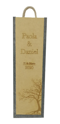 Caja De Madera Porta Vinos Árbol Boda Personalizada Art3035