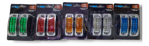 Stop Lateral De Camiones 12 Led Varios Colores, Borde Cromo