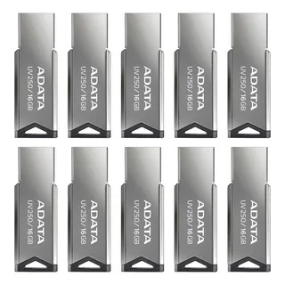 Kit 10 Memoria Usb 16gb Adata Uv250 Auv250-16g-rbk Mayoreo