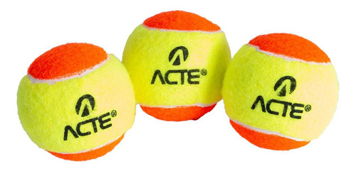 Kit Com 3 Bolas Para Beach Tennis Stage 2 Itf Acte Sports