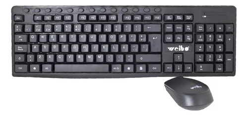 Combo Teclado Y Mouse Inalámbrico Usb 2.4ghz Color Negro