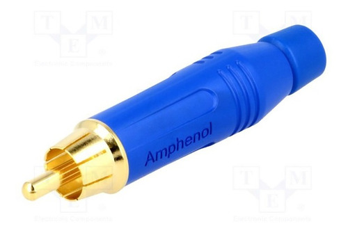 Ficha Rca Macho Cable Azul Amphenol Acpr-blu