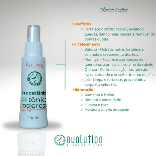 Tonico Poderoso Capilar 100ml Evolution Cresce Cabelo