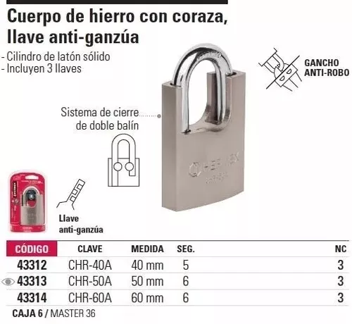 Caja Seguridad Caudales 12cm +llave Hermex Cadi-12 Ferreplus