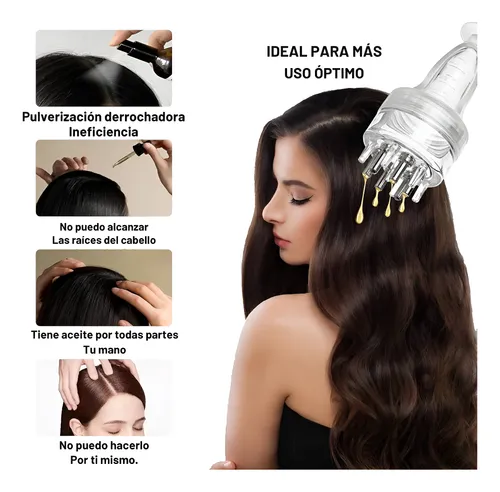 Peine Aplicador Masajeador Pelo Aceite Capilar Minoxidil Blanco