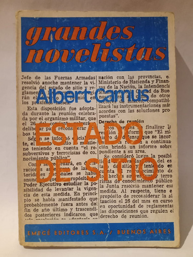 Estado De Sitio - Albert Camus - Ed: Emecé