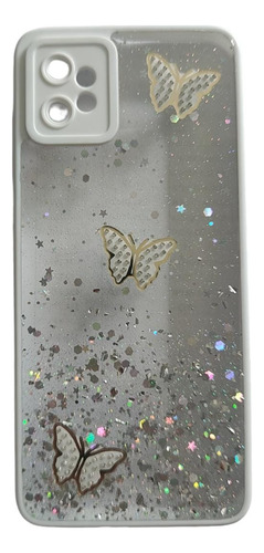Funda Mariposa Brillos Reforzada Para Moto G32 Glitter