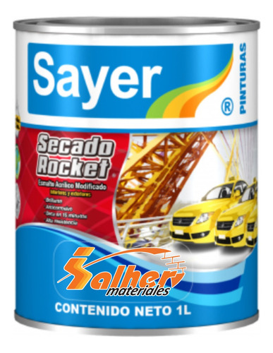 Esmaalte Fluorescente Secado Rocket Seca 15 Minutos 1 Litro Color Amarillo Fluorescente