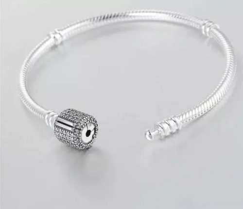 Pulseira Prata S925 Fecho Tambor Cravejado