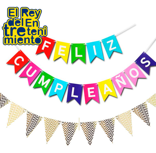 Set Globos Cumpleaños 74psc+carteles+ Hilo+ Infla N24 El Rey