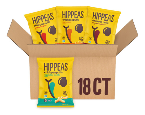 Hippeas Organic Chickpea Puffs Paquete Variado | 1 Onza, 18.