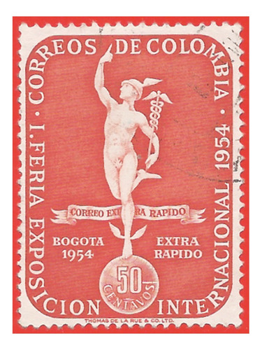1954. Estampilla 1ra. Feria Int. De Bogotá, Colombia. Slg1