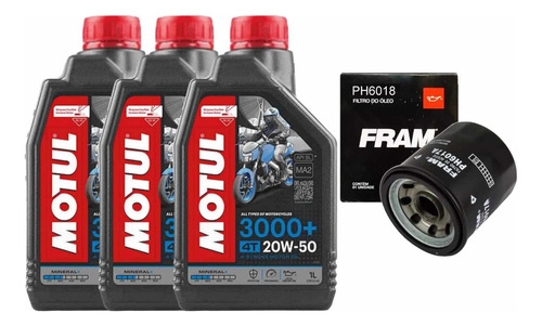 Kit Troca Oleo E Filtro Suzuki V-strom 650 Motul 3000 20w50