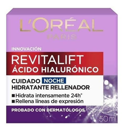 Loreal Revitalift Crema Noche  Acido Hialuronico 50 Ml