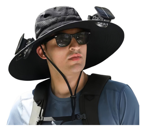 Sombrero Solar Con Ventilador Recargable