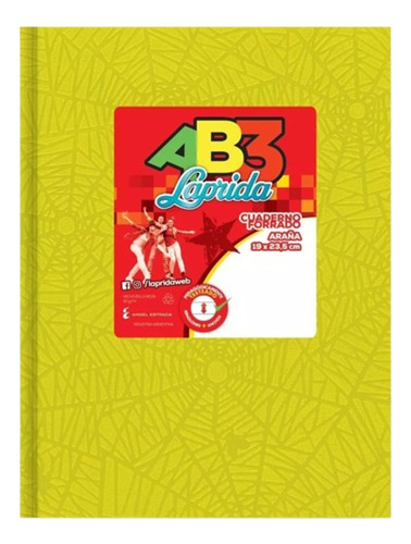 3 Cuaderno Laprida Abc X 50 Hojas Tapa Dura Forrado Ab3