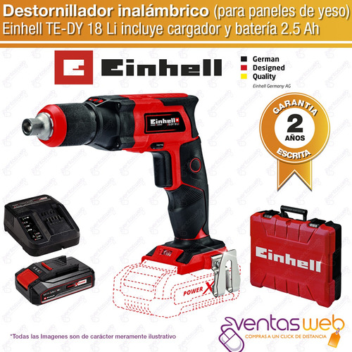 Imagen 2 de 6 de Atornillador Drywall Einhell Durlock Inalambrico + Bateria