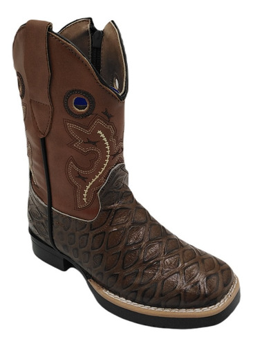 Bota Vaquera Para Niño Richard West Dv207 Cafe (15.0 - 22.0)