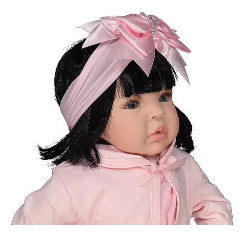 Roupa para boneca bebê reborn (52cm) - conjunto rosa