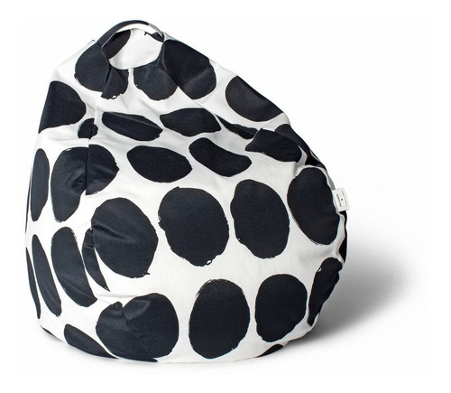 Sillon Puff  Bean Bag De 68cm X 40cm Negro/blanco Marimekko 