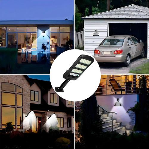 Lámpara Solar Led Exterior Linterna Para Jardín, Pared Negro