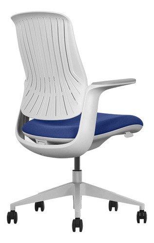 Silla Ejecutiva Ergonómica De Escritorio Ferrini Oficina F3 Color Azul Material del tapizado Malla