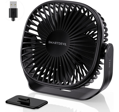 Ventilador De Escritorio Smartdevil Ajuste Dual 360 Negro