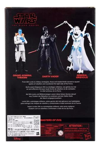 Star Wars Black Series Masters Of Evil Vader Thrawn Grievous