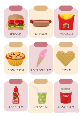 Juguetes Comida Set Hamburguesa Accesorios Cocina Alimentos