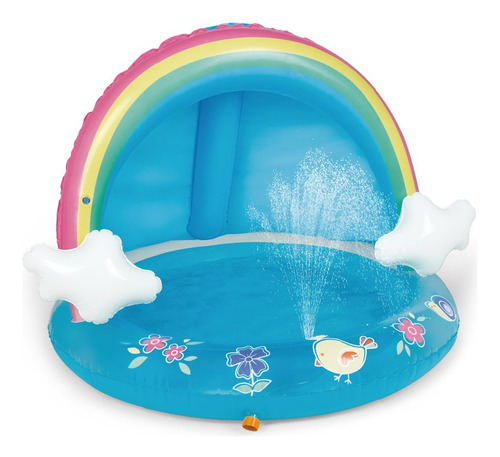 Hiwena - Piscina Para Bebés Con Chorro Y Toldo De Arco Iri.