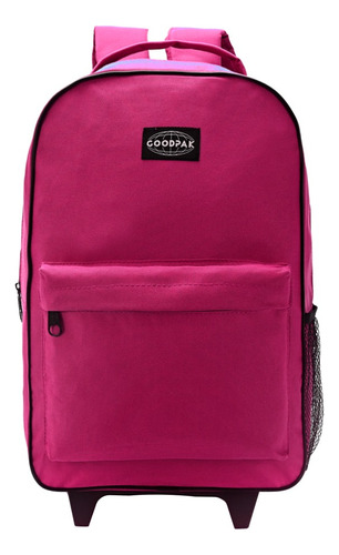 Mochila Good Pak Con Carro Lisa Fucsia Escolar 