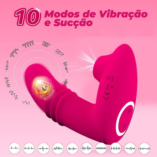 Massageador Elétrico Profissional Control Remoto Vaivem Pre Rosa-chiclete