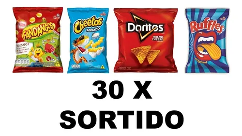 Salgadinho Elma Chips Kit Com 10 Unidades - Cheetos/ Fandangos / Doritos