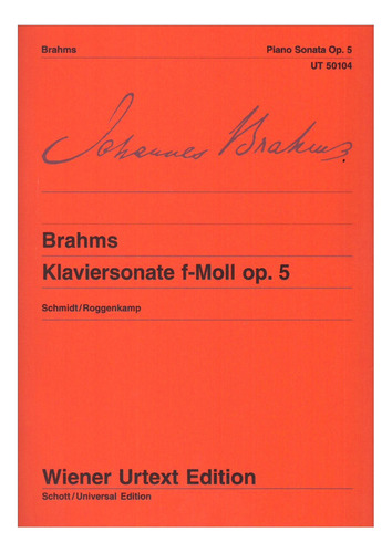 J. Brahms: Piano Sonata In F Minor Op.5 / Klaviersonate F-m 
