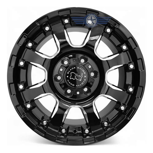 4 Rines 17 Black Rhino Sierra 6-139.7 Tacoma Hilux Chevrolet Gloss Black W/milled Spokes