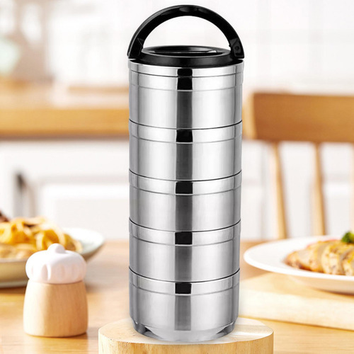 Bento Box Adultos Lancheira Aço Inoxidável 5 Camadas