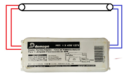 Reator Partida Rapida 1 X 40w X 127v Demape