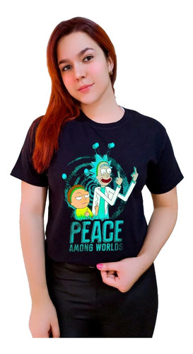 Polera Rick Y Morty 100% Algodón Peace Among Worlds C-763