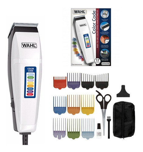 Imagen 4 de 4 de Maquina Cortar Pelo Wahl Color Code Peluqueria 17 Piezas