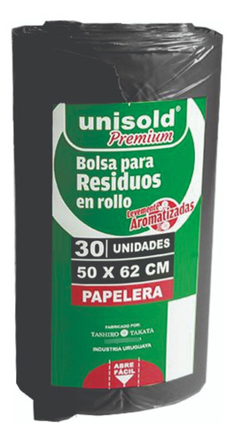 Bolsas Negras Para Residuos En Rollo Papelera X 100 Unidades