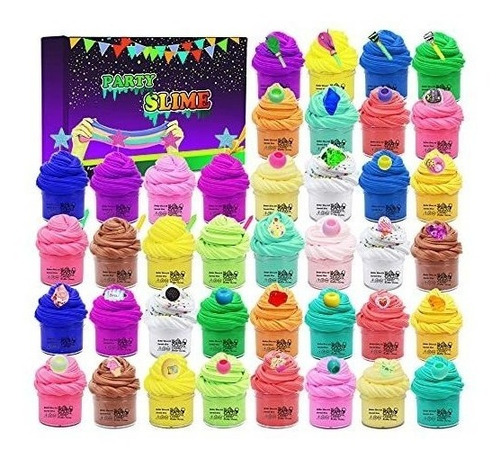 Paquete De 40 Slimes Diseño Cupcakes De Colores Para Niños