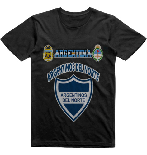 Remera Algodon Negra Argentinos Del Norte Tucuman