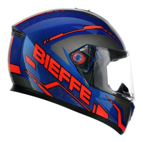 Capacete Masculino Bieffe B-12 St Naked Azul & Vermelho 58