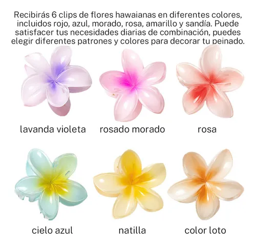 15×pinzas Para El Cabello Diseño Flor Hawaiana