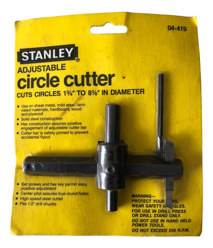 Cortador Circular Ajustable De 44,45mm A 212,72m Stanley Usa