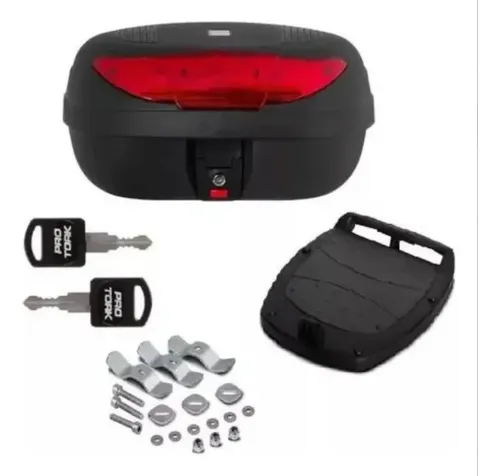 Bau Bauleto Moto 45 Litros Protork Cabe 2 Capacetes Completo