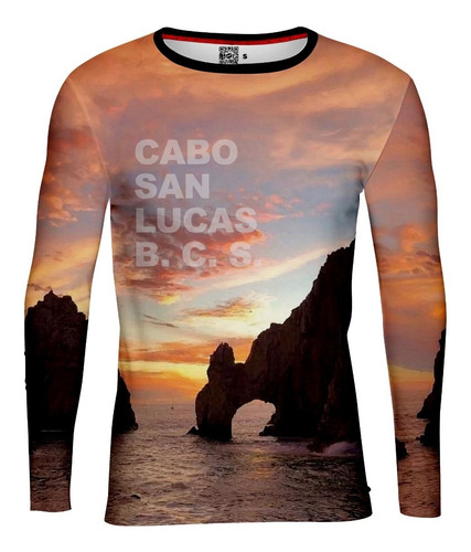 Playera Jersey Caballero Cabo San Luca B C S Mar Atardecer 4