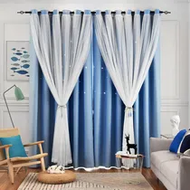 Comprar 2 Pzs Cortinas Black Out Para Sala Cuarto Persianas Visillos