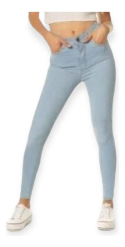 Pantalon De Jeans Dama Elastizado Color Celeste Localizado