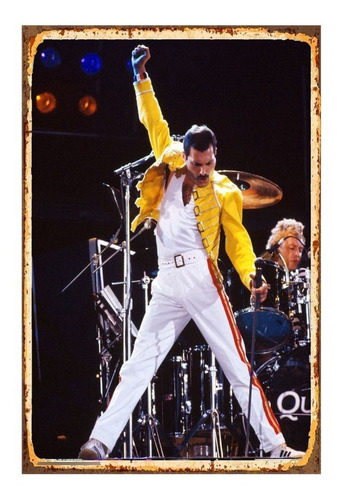 1 Cartel Metalico Letrero Freddy Mercury ,musical 28x40 Cms